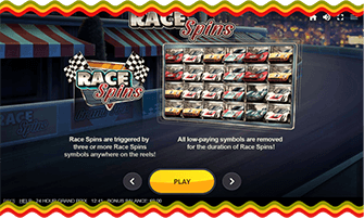 24 Hour Grand Prix slot title screen with game rules